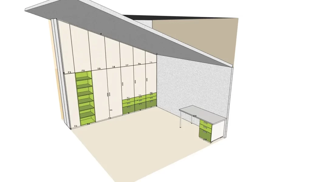 Studentský pokoj Praha + 3D pro výrobu - Truhlářství Pavelka