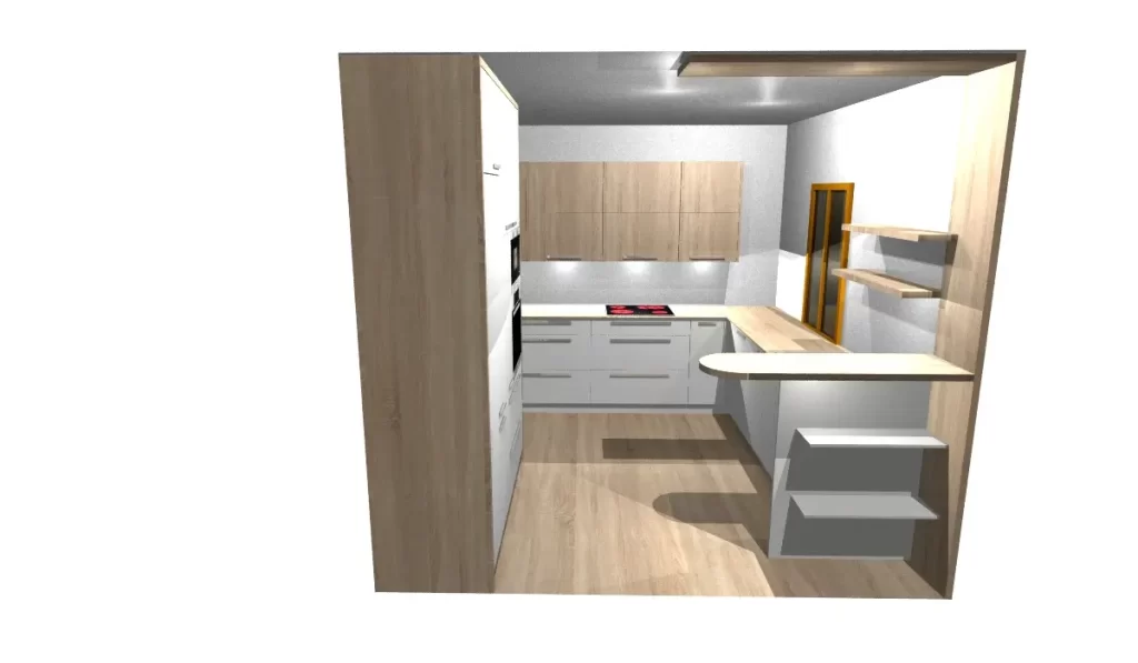 3D návrh kuchyně - Truhlářství Pavelka